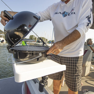Railblaza Bait Board compatible with deck fittings for flexible setup.