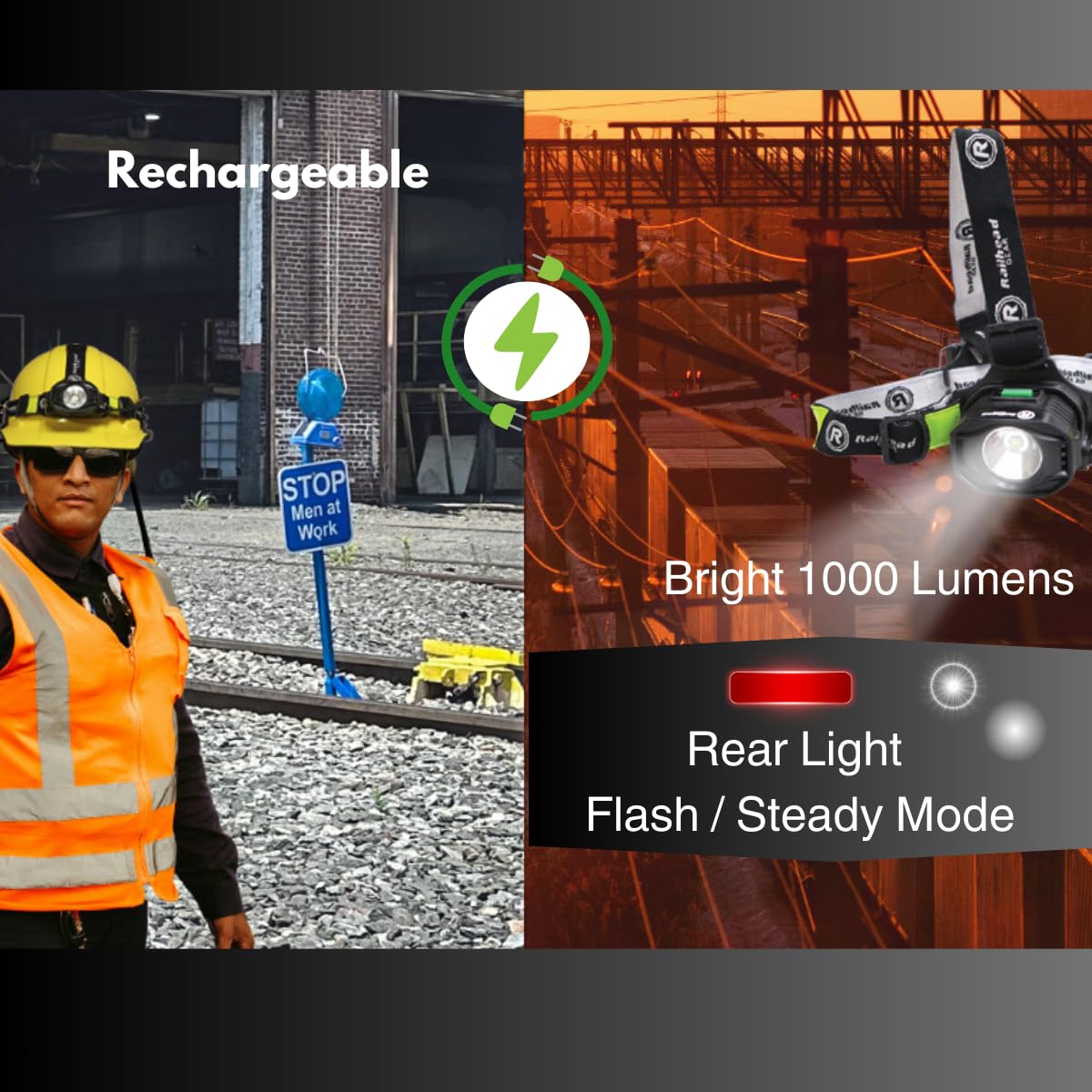 Railhead Gear HL1000R rear red light improves night visibility