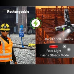 Railhead Gear HL1000R rear red light improves night visibility