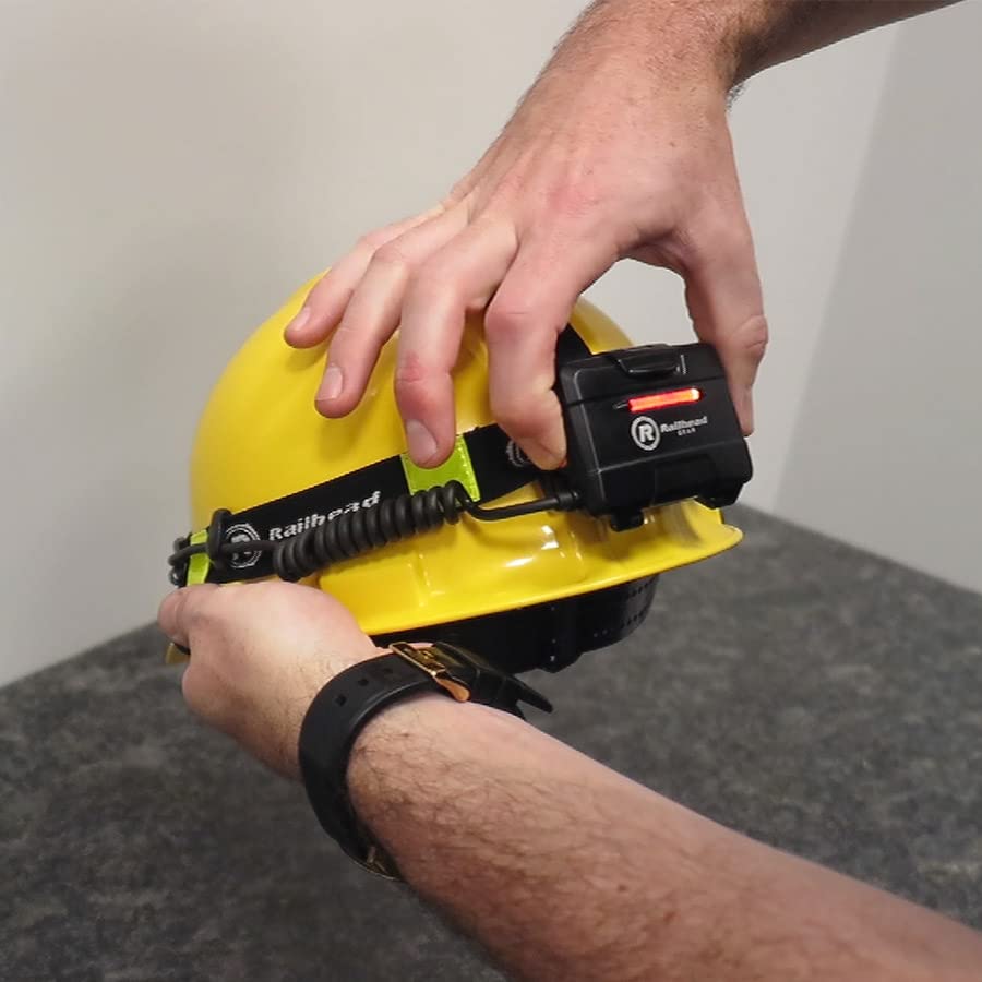 Railhead Gear LED Headlamp battery pack shows easy AA power access.
