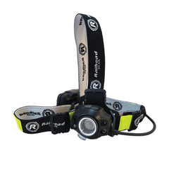 Railhead Gear LED Headlamp front view for bright hands-free lighting in outdoor tasks.