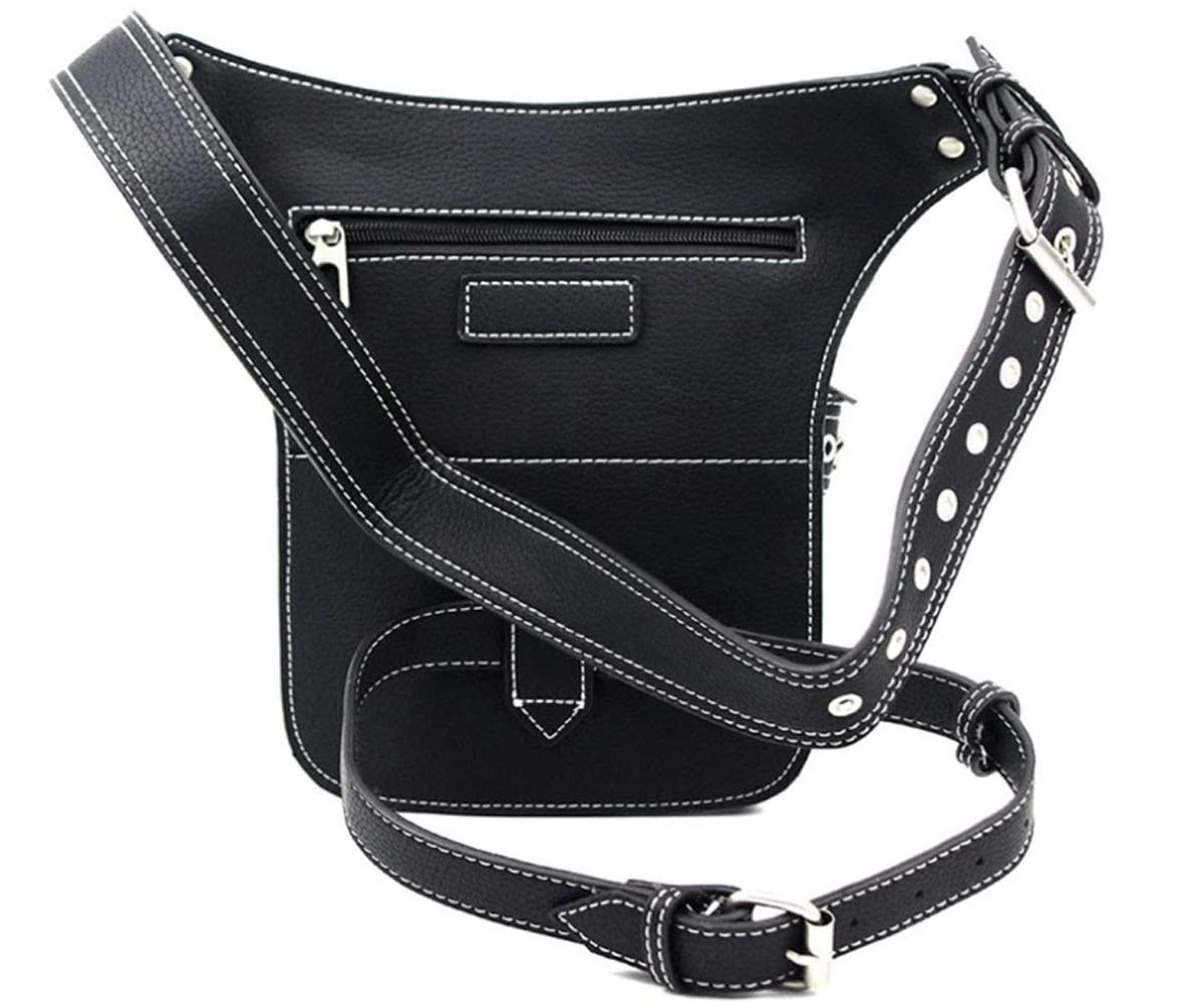 RainboSee Gothic Waist Bag open compartment reveals organized space for phone and keys