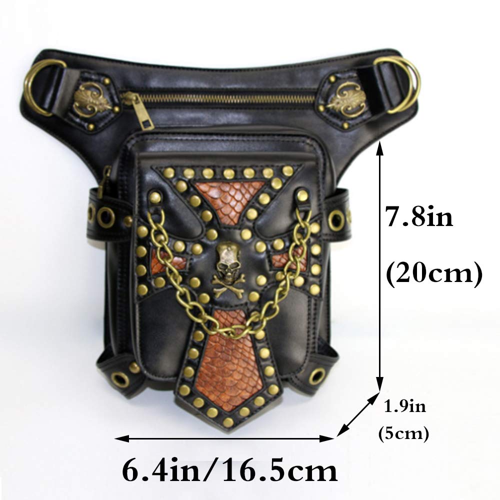 RainboSee Gothic Drop Leg Bag main pocket open for quick access to phone and keys.
