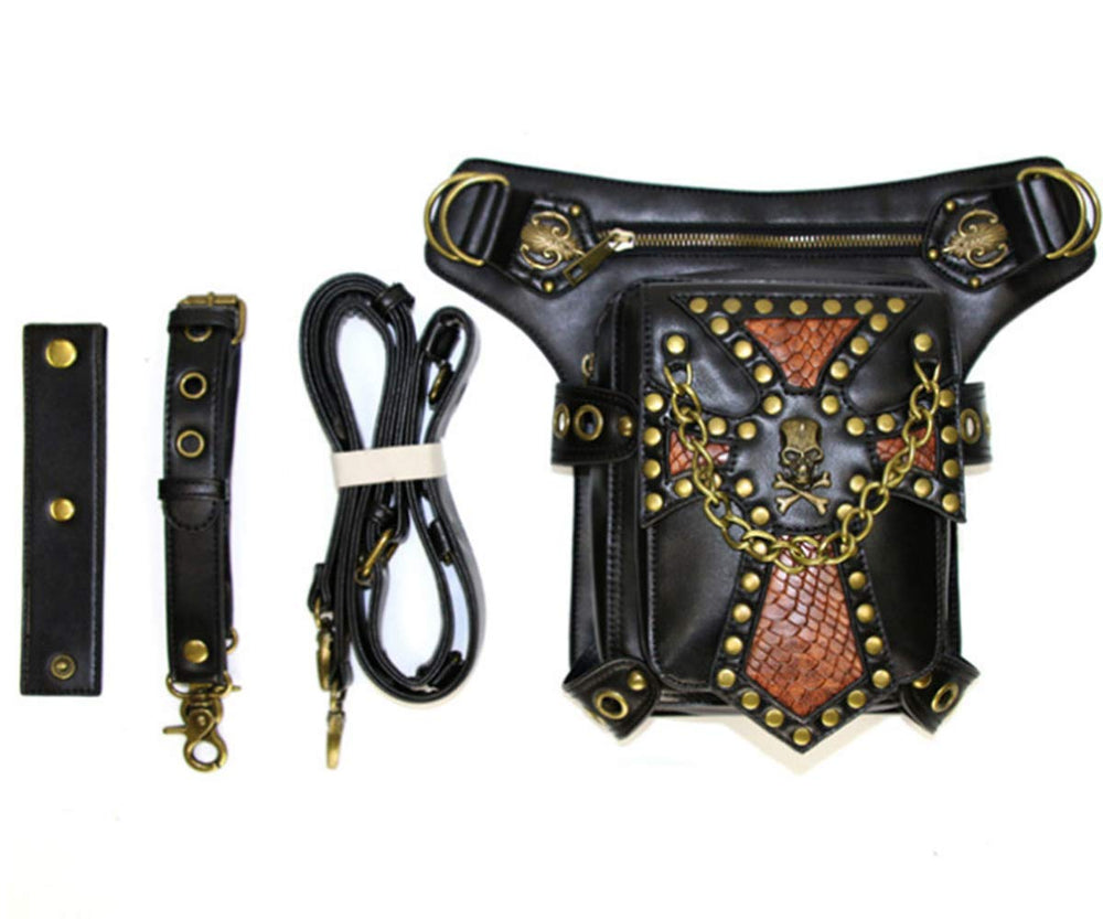 RainboSee Gothic Drop Leg Bag removable straps enable versatile waist or leg wear.