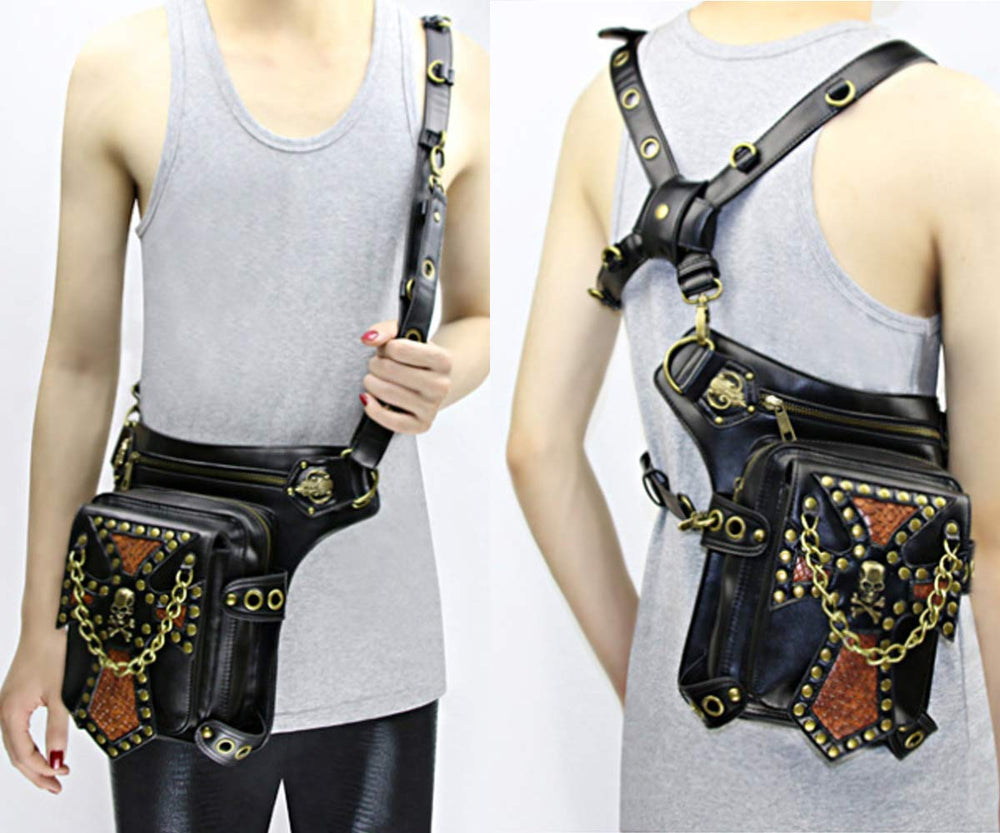 RainboSee Gothic Drop Leg Bag side pocket keeps small items organized.
