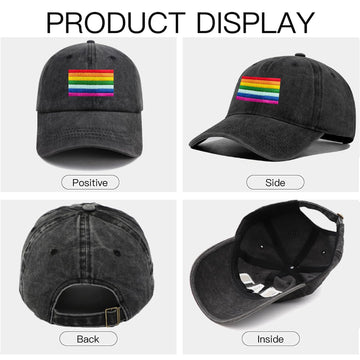 Curved brim for sun protection on Rainbow Pride Hat