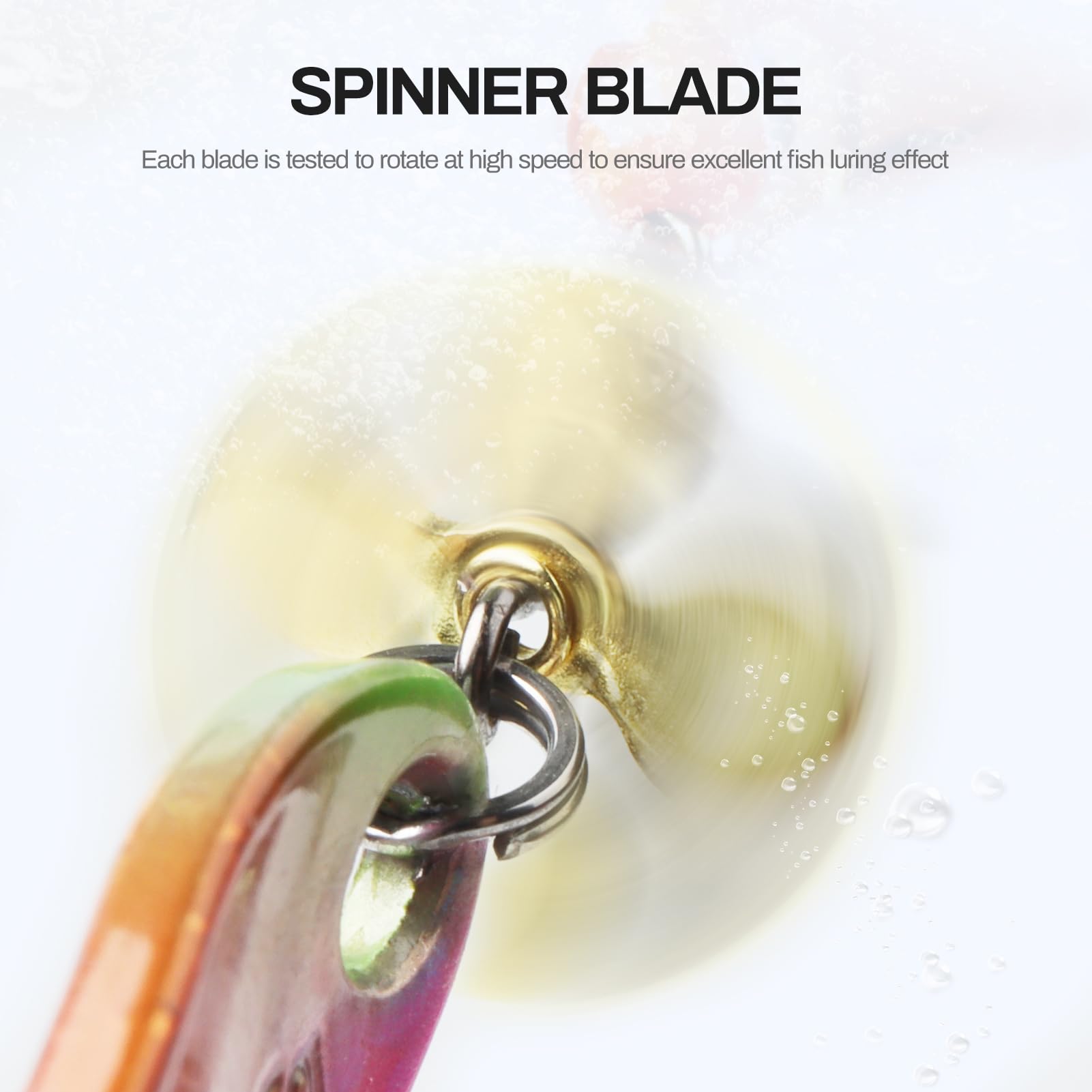 Front view of spinner lure featuring a front propeller design