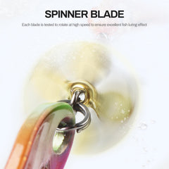 Front view of spinner lure featuring a front propeller design