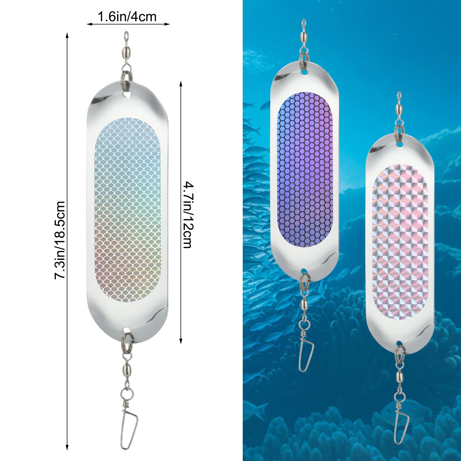 Chrome Kokanee dodger flashers 4.5 inch - rotating design