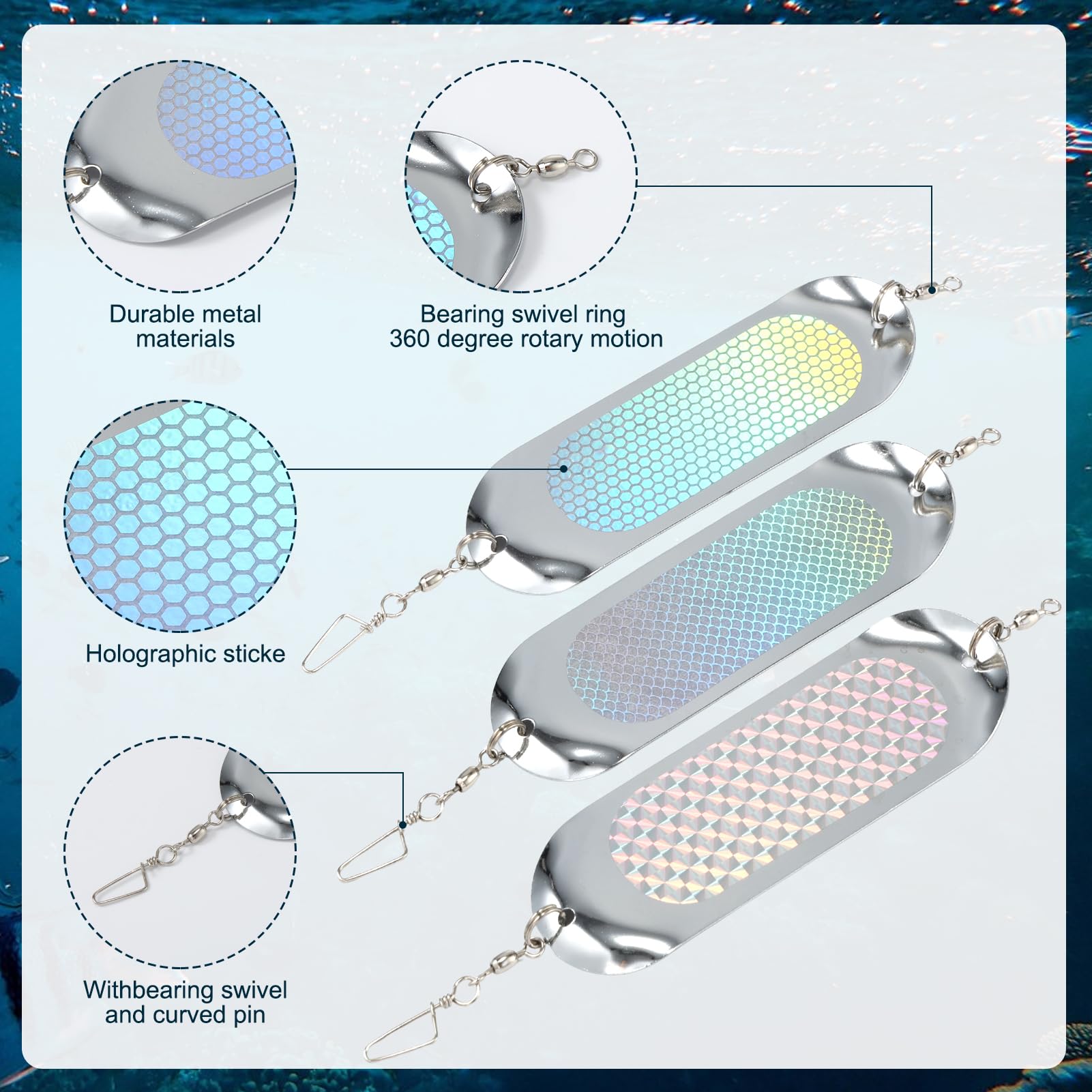 Close-up of chrome finish and brass eyelet on Kokanee dodger