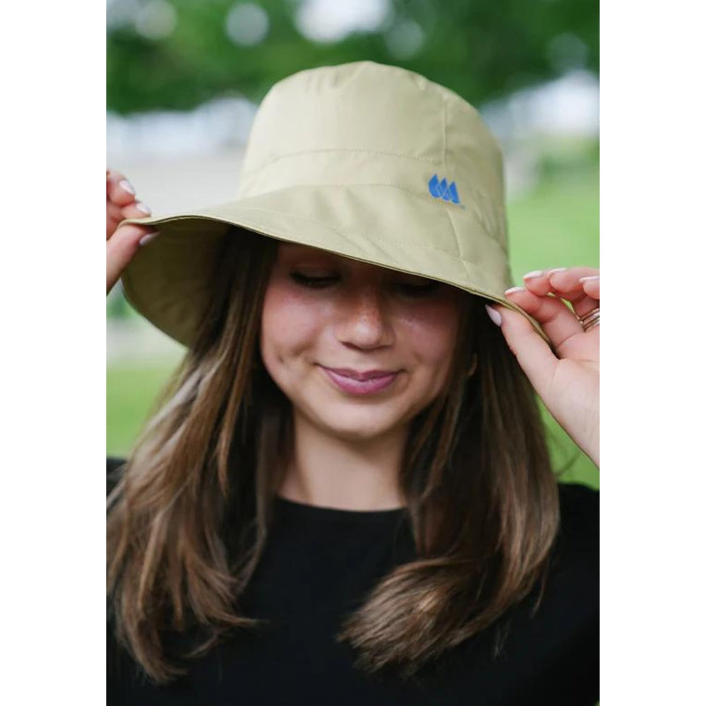 Rainraps Rain Cap waterproof wide brim protects from rain during outdoor activities.