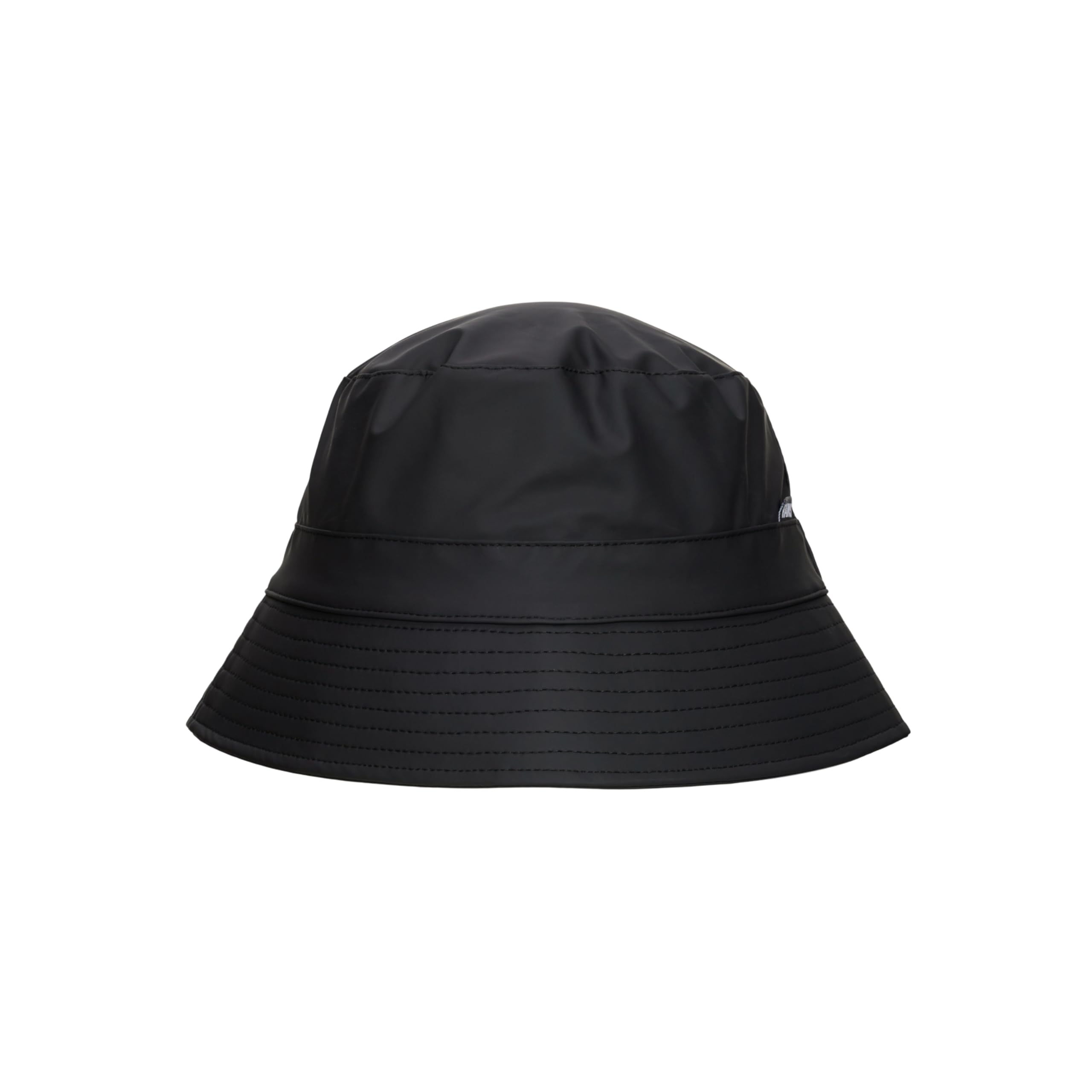 RAINS bucket hat in black offering dependable waterproof protection for rainy commutes