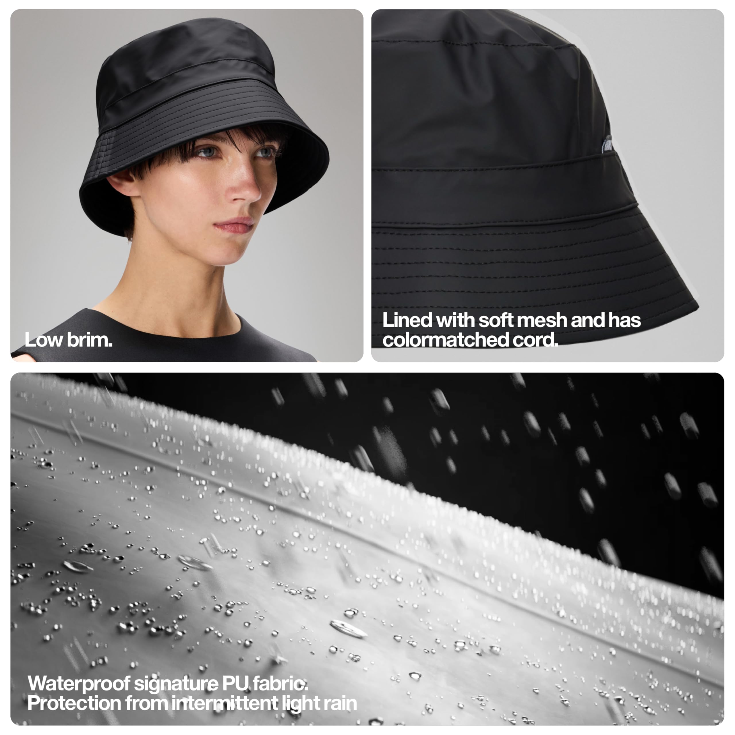 RAINS bucket hat packable design folds into bags for easy travel