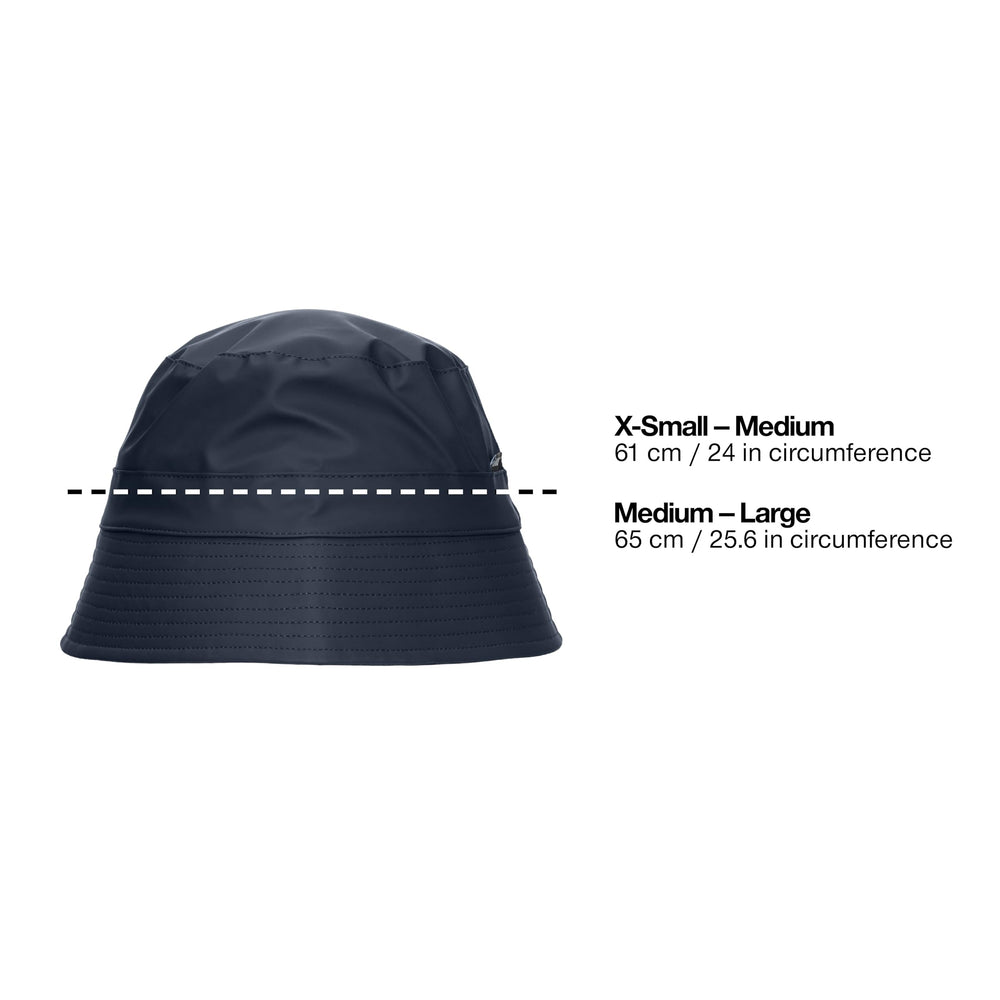 Rains unisex navy bucket hat with modern design for urban adventures.