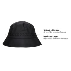 RAINS bucket hat features a 2-year warranty and easy care guidance