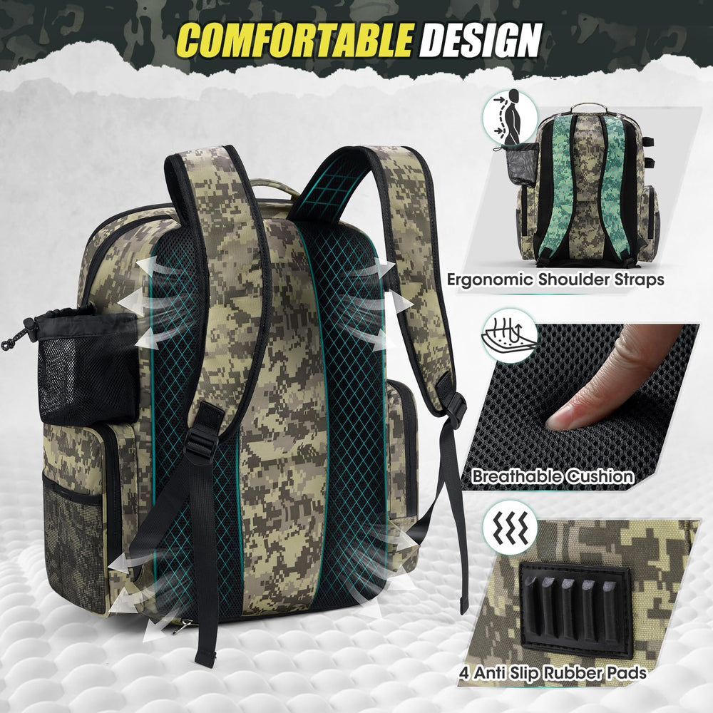 RAINSMORE bottom compartment fits four 3600-size tackle boxes for quick access.