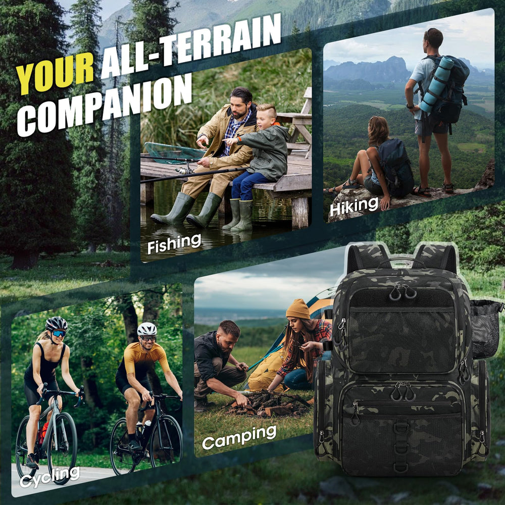 RAINSMORE bottom-compartment design enables space for tackle boxes (not included).