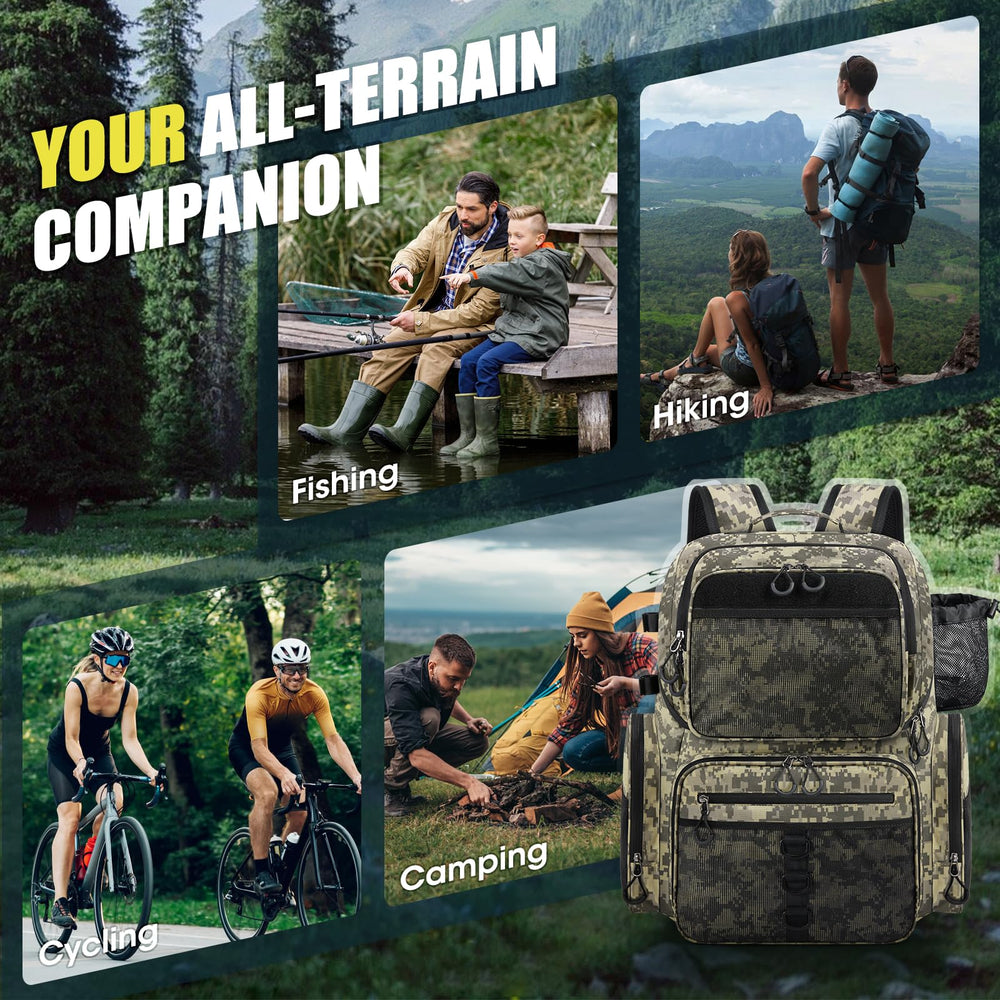 RAINSMORE 45L with 15+ pockets keeps fishing gear organized on the water.