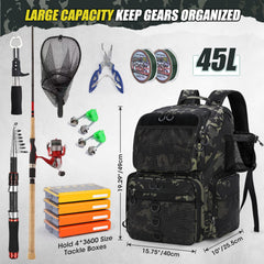 RAINSMORE rod-holder attachment showcases secure rod transport for anglers.