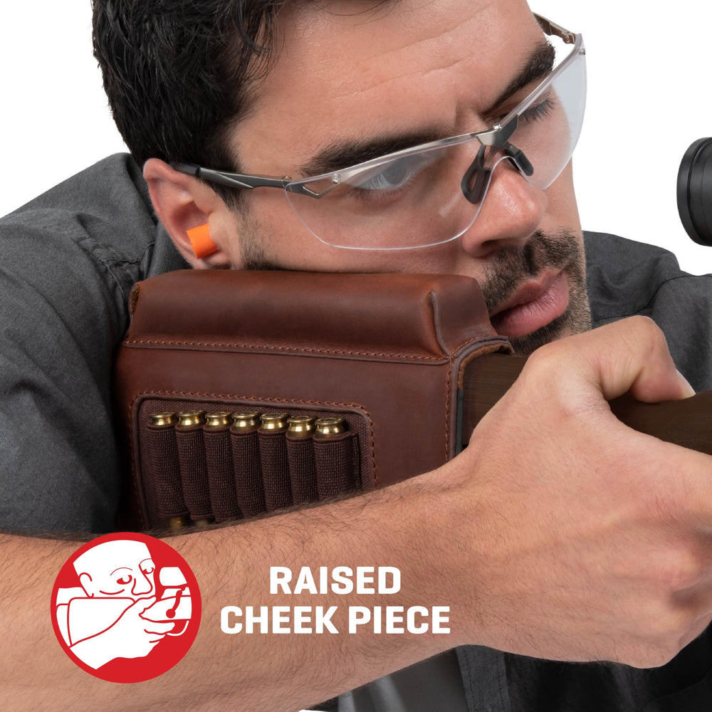 Raised cheek piece for improved eye alignment