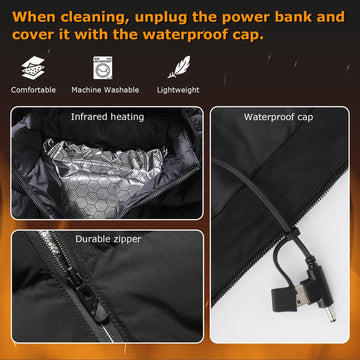 Ramarmro 20000mAh battery pack powers long-lasting warmth and device charging.