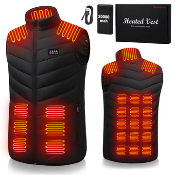 Ramarmro heated vest front view with 26-zone warmth for all-day comfort