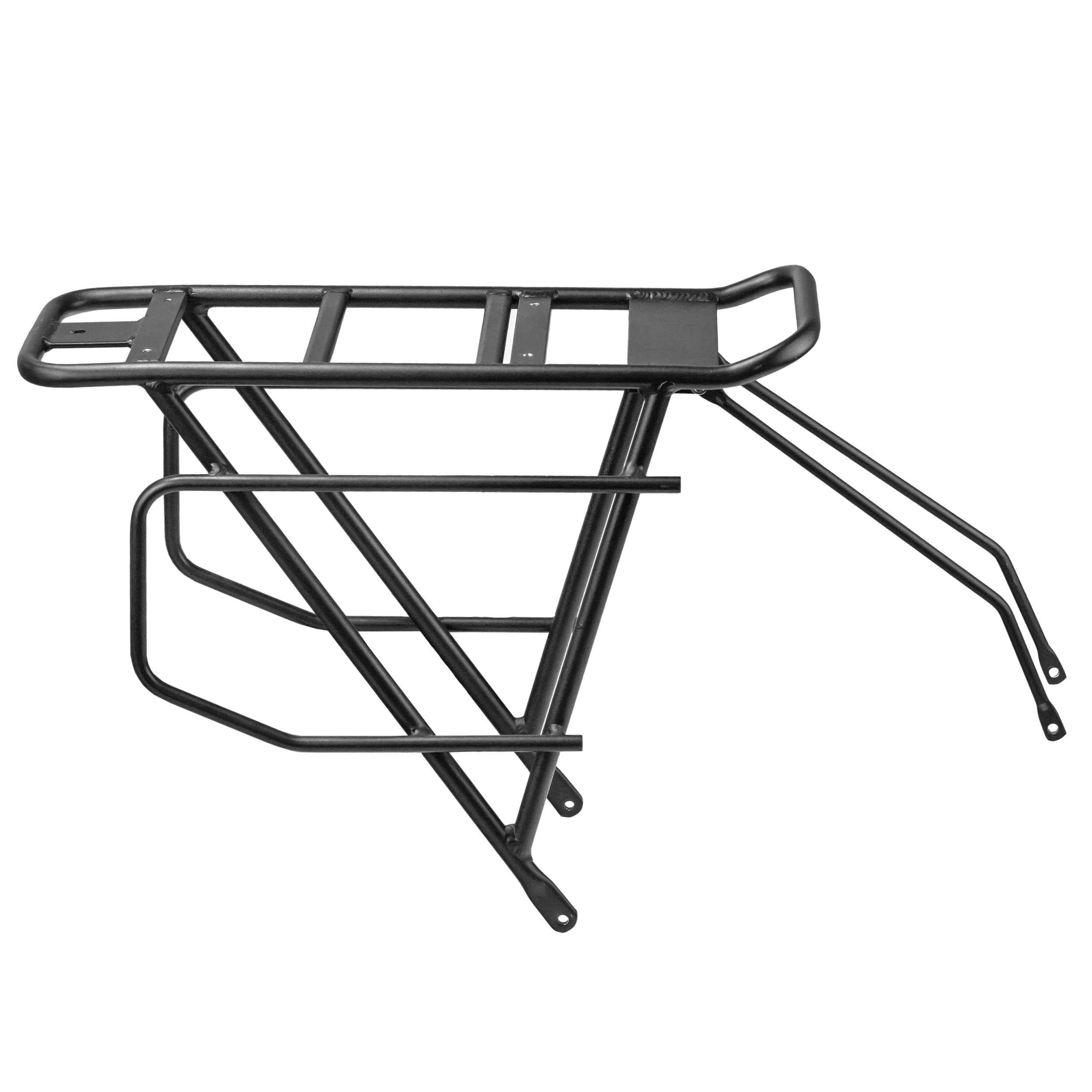 Rambo Bike Rack heavy-duty rear mount on fat-tire e-bike for extra cargo.