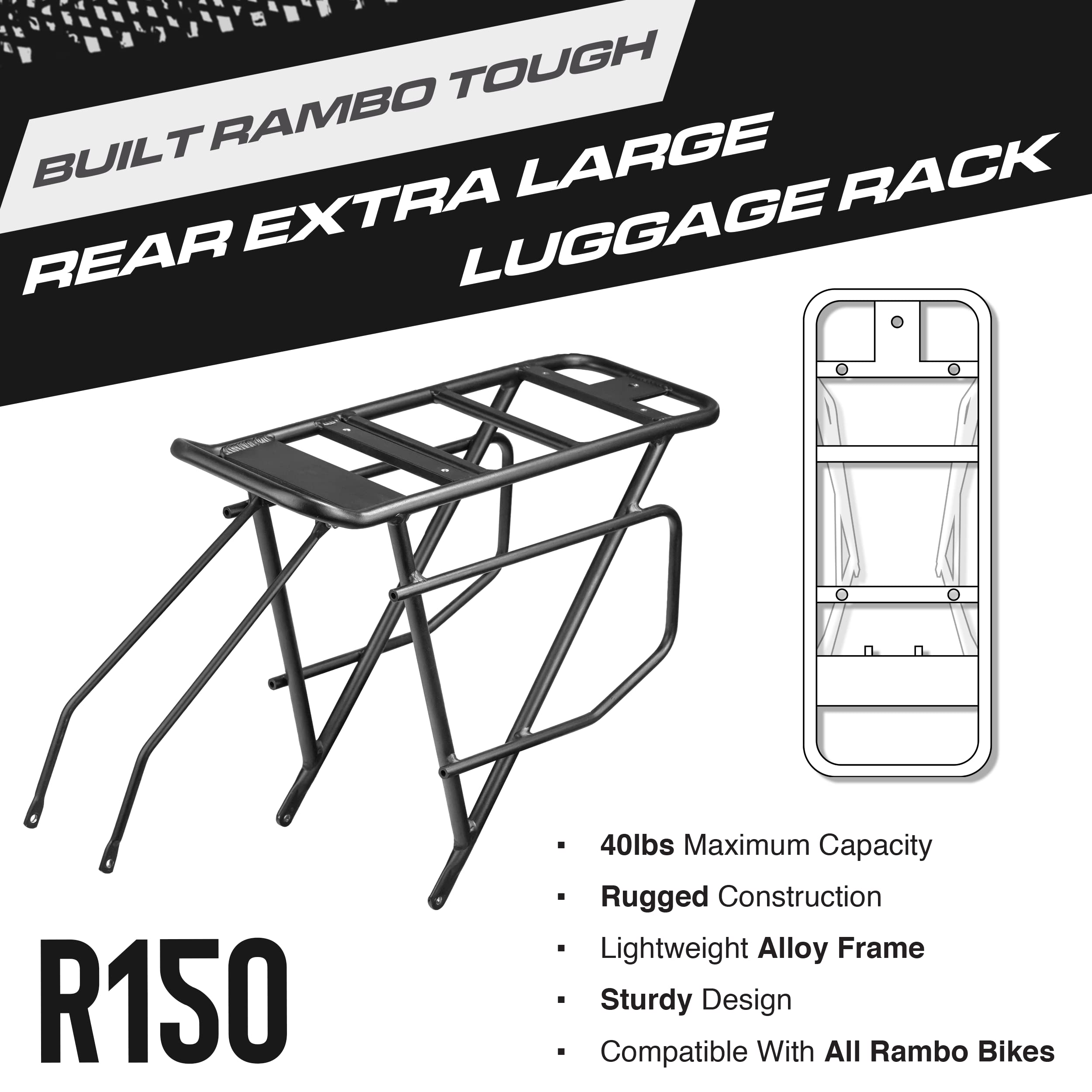Rambo Bike Rack attachment demonstrates quick, tool-free installation.