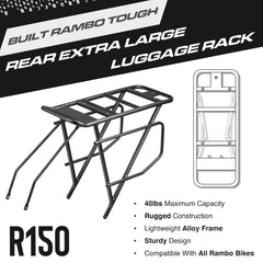 Rambo Bike Rack attachment demonstrates quick, tool-free installation.