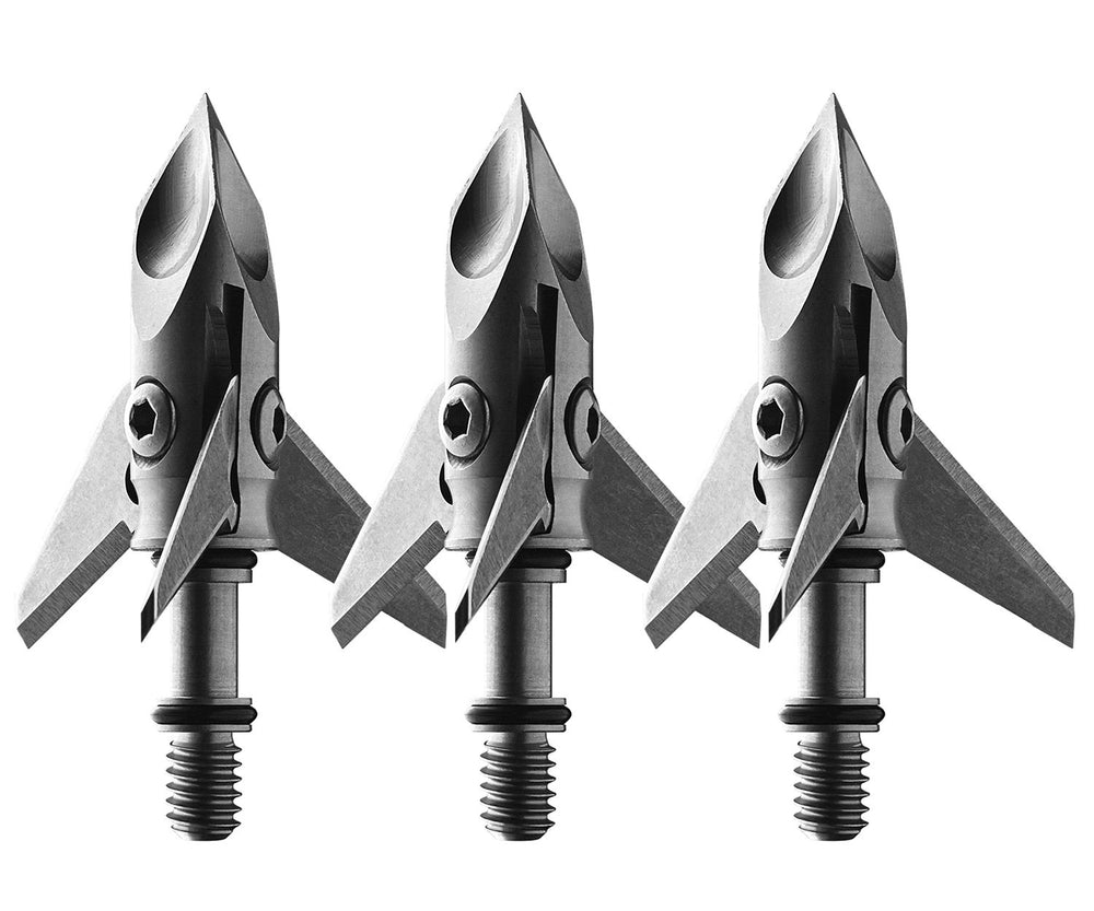 Ramcat 100-grain single bevel broadhead assembly with stainless steel body for field-point accuracy.