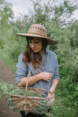 4 inch brim of Ranch Lattice-Medium Tan hat