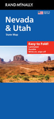 Rand McNally Easy to Fold Nevada Utah map folded view, ideal for compact packing and quick reference.