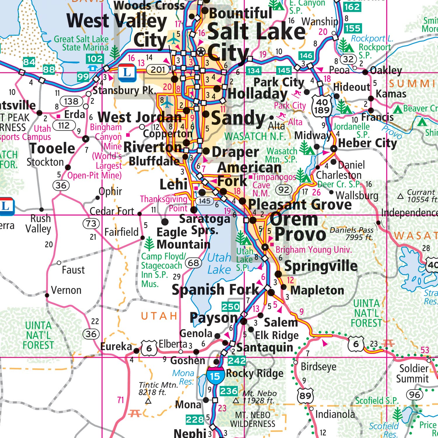 Rand McNally Easy to Fold Nevada Utah map, full-color cartography highlighting routes.