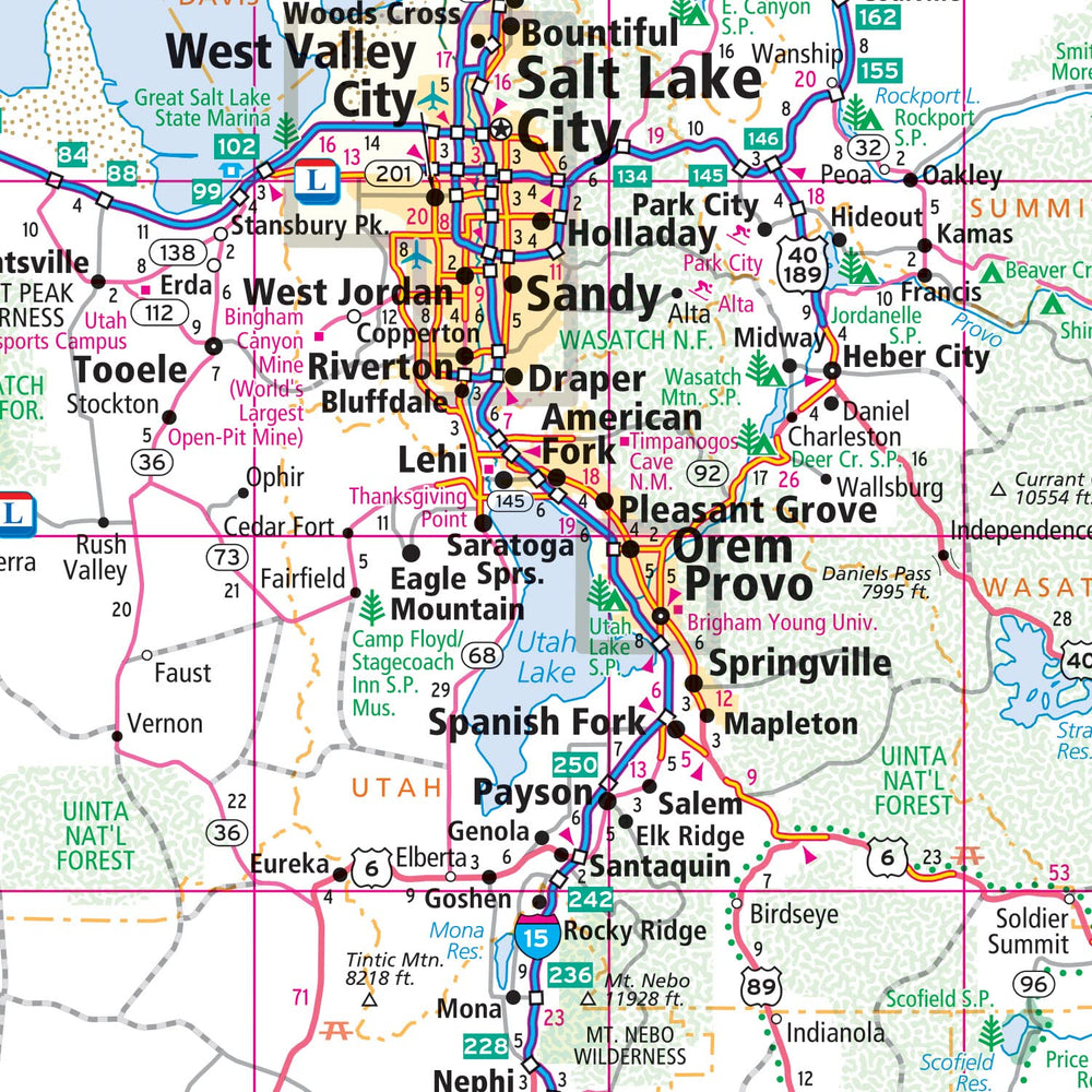 Rand McNally Easy to Fold Nevada Utah map, full-color cartography highlighting routes.