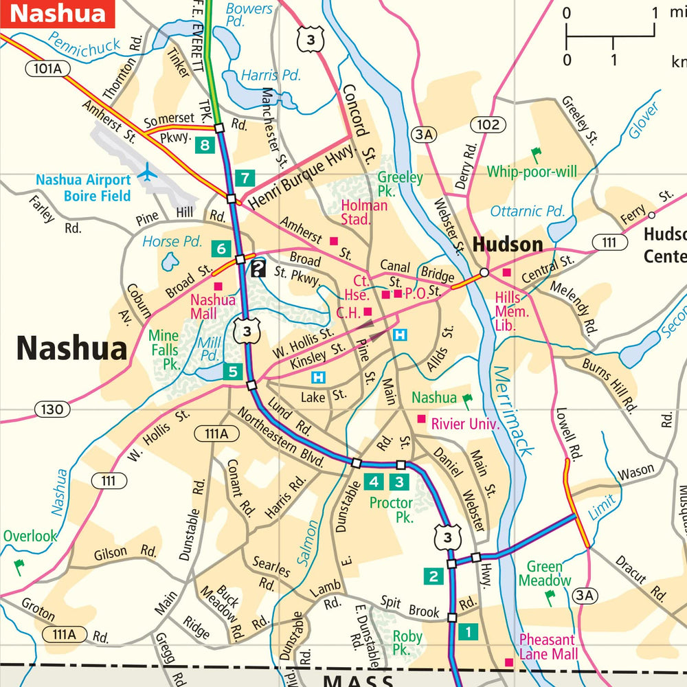 Rand McNally easy-to-fold NH-VT map enables on-the-go navigation.