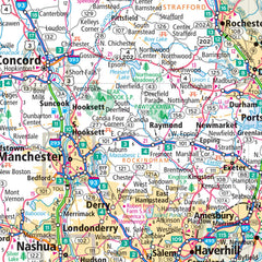 Rand McNally NH-VT detailed map shows highways and POIs clearly.