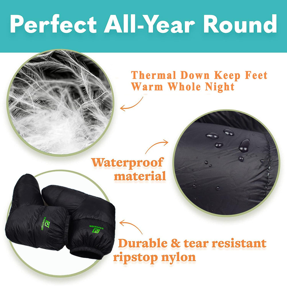 RANDDER compact storage pouch keeps booties portable on backpacking trips