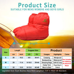 RANDDER booties with duck down filling deliver lasting warmth