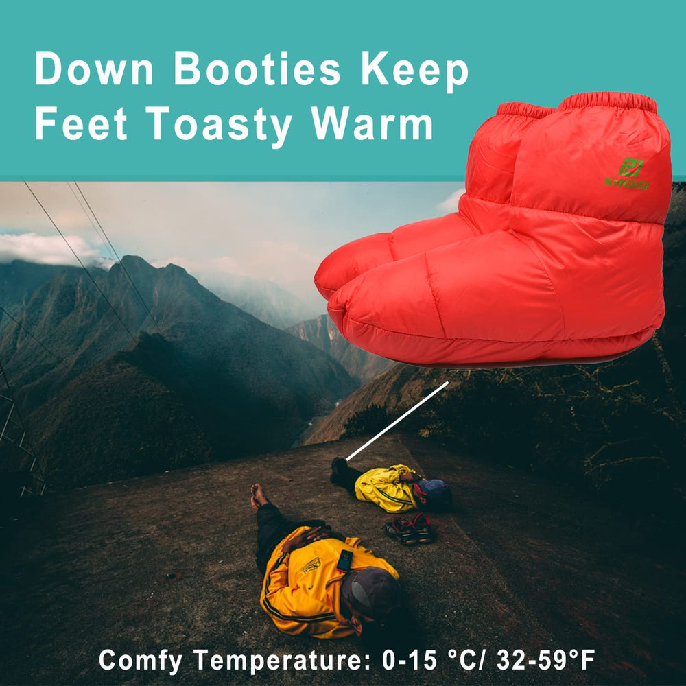 RANDDER booties shown with waterproof nylon shell for dry comfort