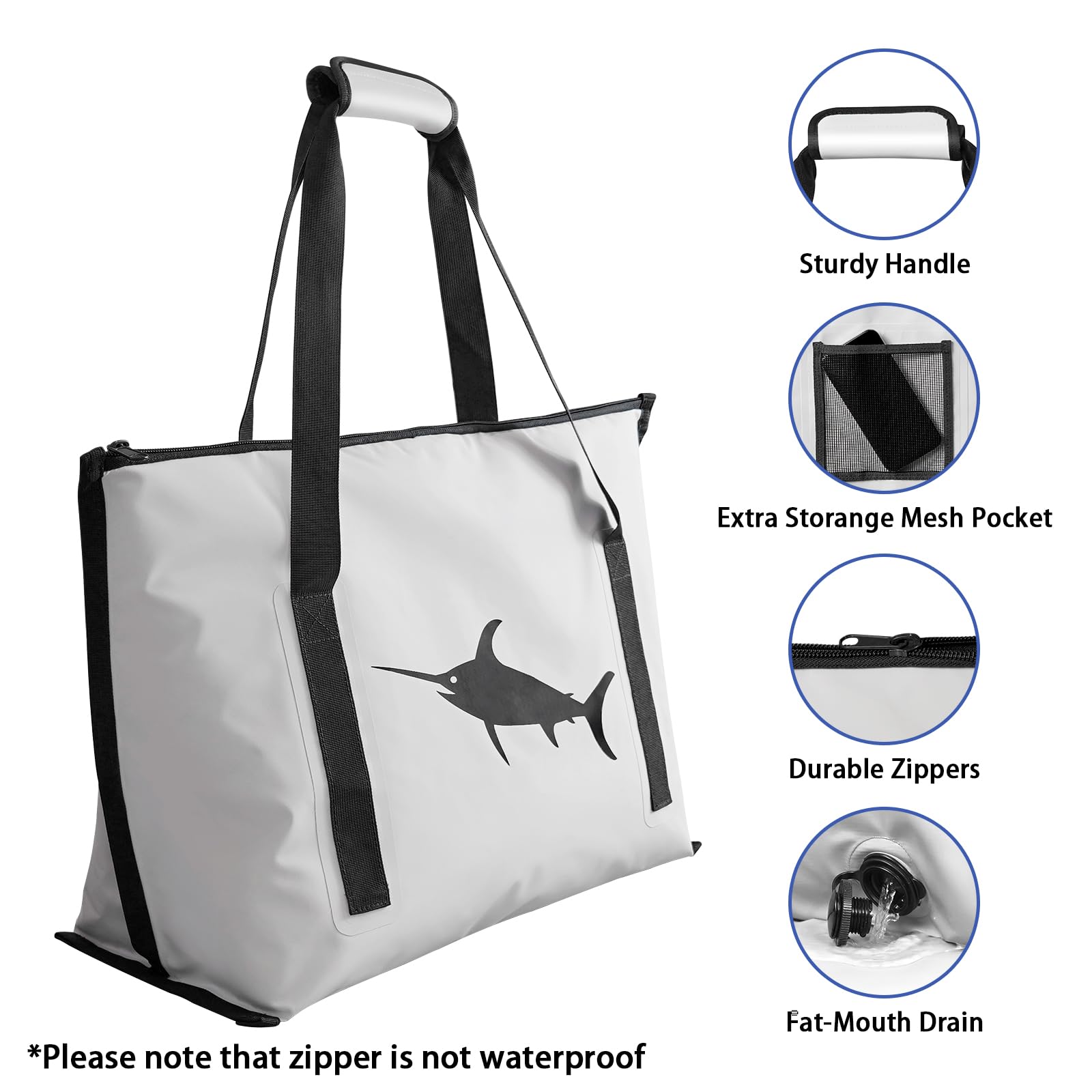 RANDUN Fishing Cooler Bag dimensions 16x9 inches for large offshore catches