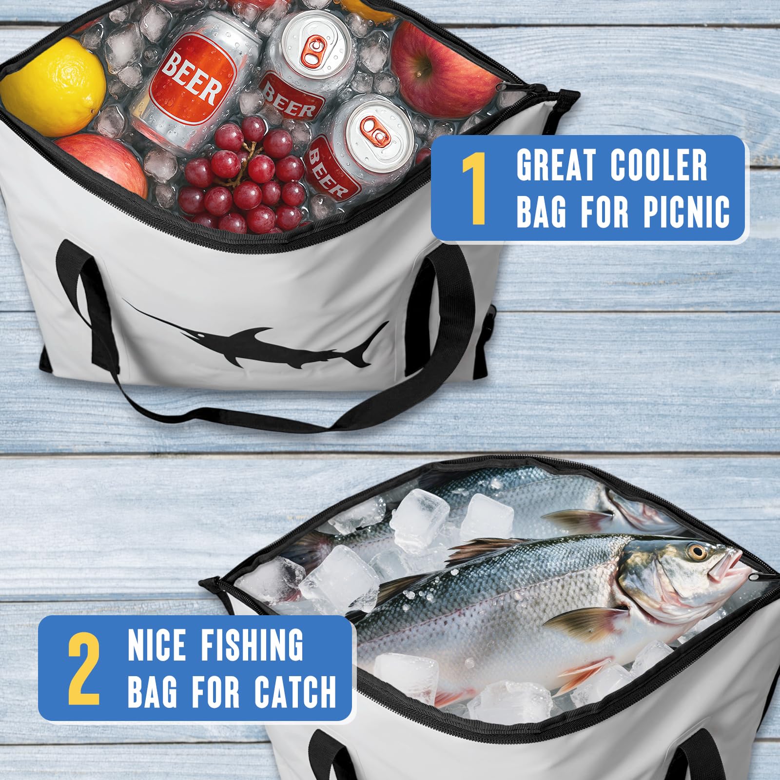 RANDUN fishing cooler bag dimensions 16.14 x 9.84 x 18.9 inches
