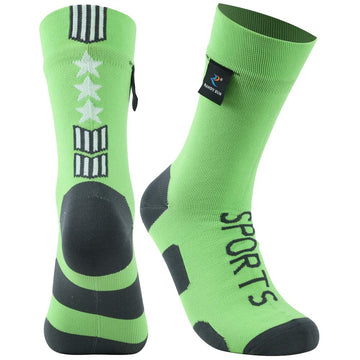 RANDY SUN Flag socks green large top view for comfortable outdoor wear in wet conditions