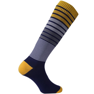 RANDY SUN knee-high waterproof socks navy view with waterproof membrane for dry feet outdoors