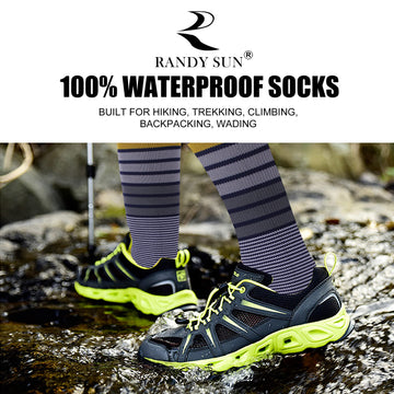 RANDY SUN knee-high waterproof socks with ultra-light cushion sole for all-day comfort