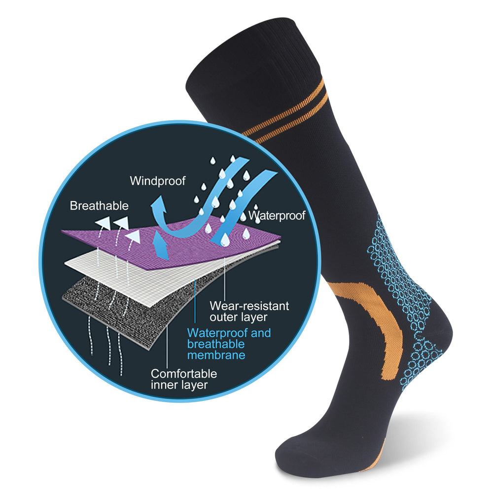 RANDY SUN neoprene socks breathable membrane with COOLMAX wicks moisture for dry comfort.