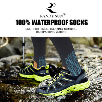 RANDY SUN neoprene socks knee-high fit provides secure warmth and full leg coverage.