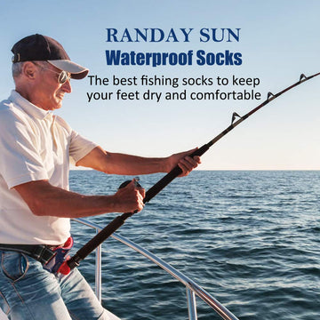 Randy Sun waterproof athletic-socks care-instructions near-drying scene emphasize easy maintenance.