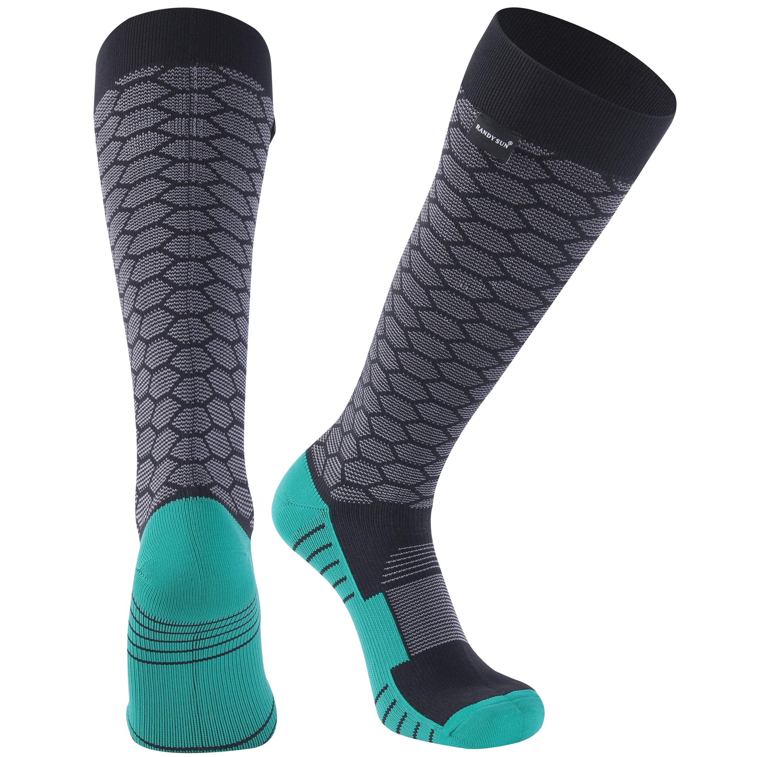 RANDY SUN waterproof breathable knee-high socks product shot highlights all-weather performance.