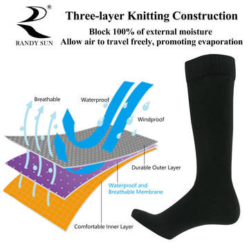 RANDY SUN seamless-design knee-high sock reduces friction during long hikes