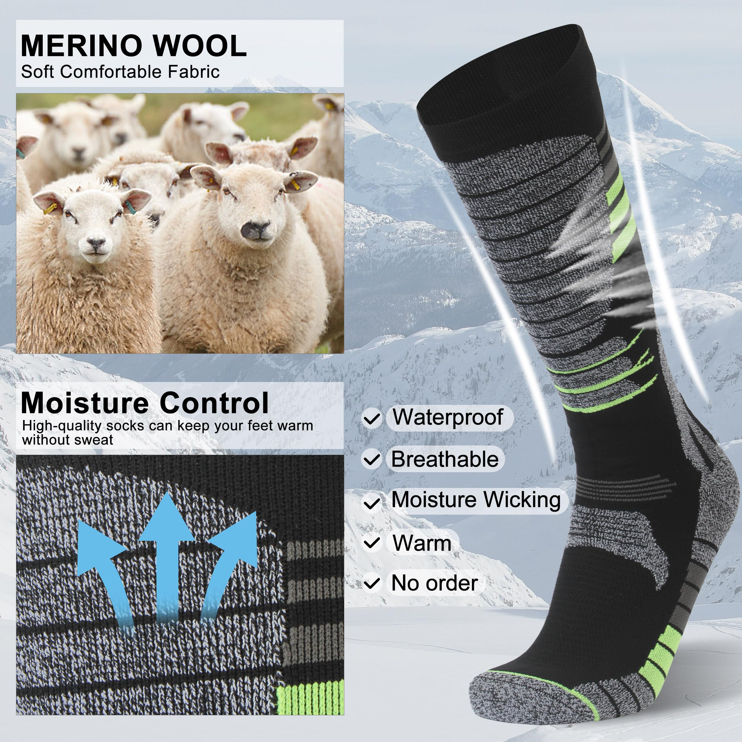 RANDY SUN waterproof membrane layer keeps feet dry while venting moisture.
